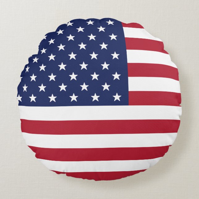 Flag of United States Round Pillow (Front)