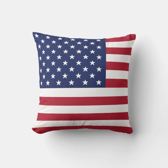 Flag of United States Throw Pillow (Front)