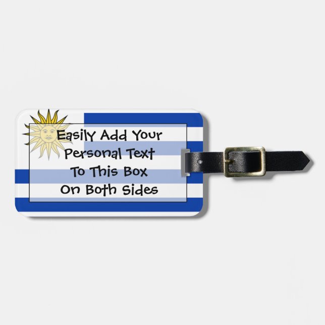 Flag of Uruguay Easy ID Personal Luggage Tag (Front Horizontal)