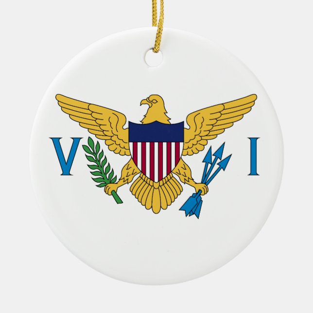 Flag of US Virgin Islands Ceramic Ornament (Front)