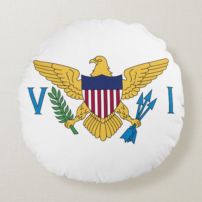 Flag of US Virgin Islands Round Pillow (Front)