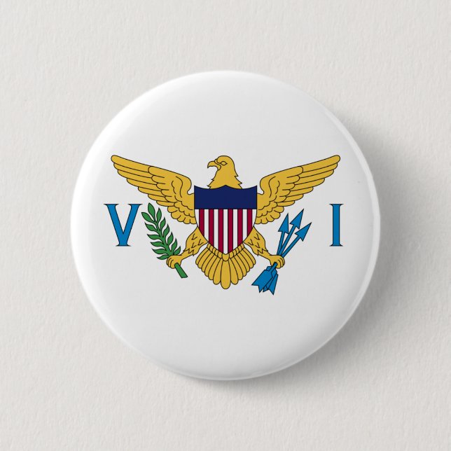 Flag of US Virgin Islands (USA) on Button Badge (Front)