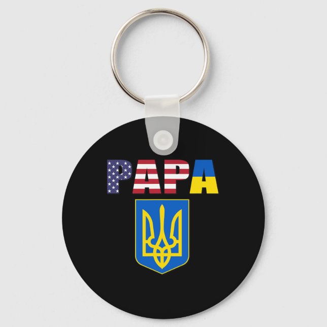Flag Of Usa And Flag Of Ukraine  Keychain (Front)