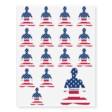 Flag of USA meditation American yoga Temporary Tattoos Flag of USA meditation American yoga Temporary Tattoos