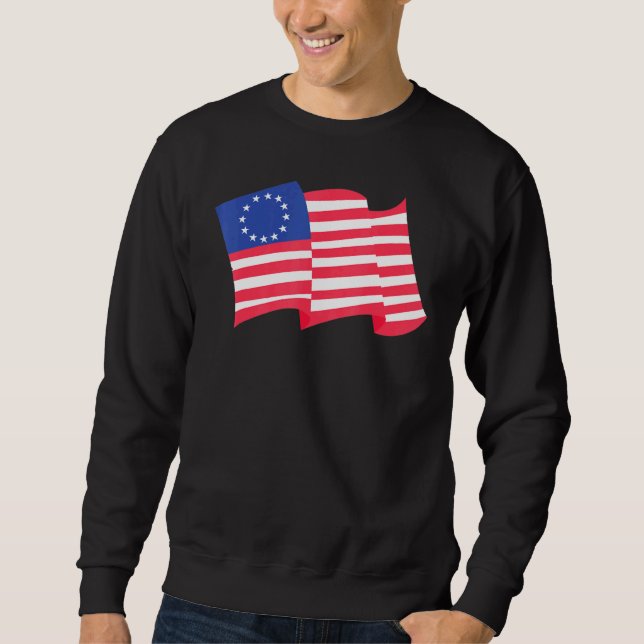 Flag Of Usa Waving In The Air - Happy Independence Sweatshirt (Front)
