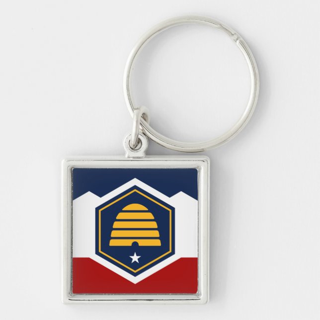 Flag of Utah (Beehive Flag) Keychain (Front)