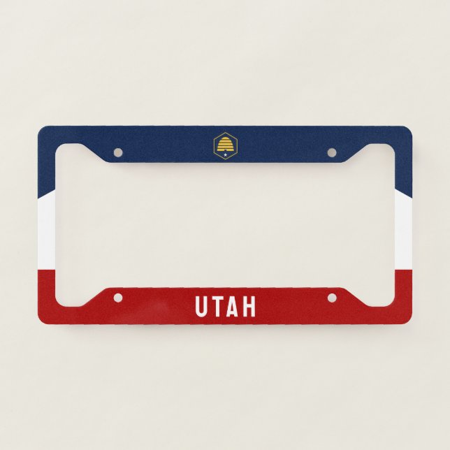 Flag of Utah (Beehive Flag) License Plate Frame (Front)
