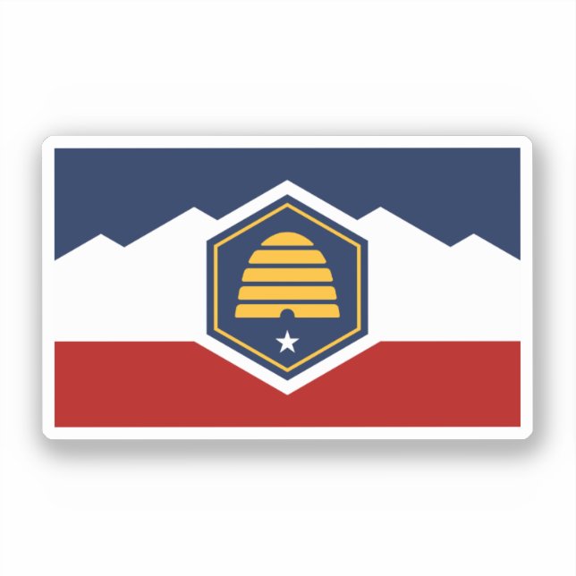 Flag of Utah (Beehive Flag) Sticker (Front)