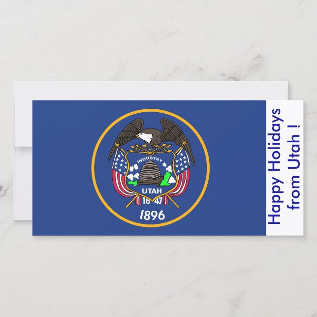 Flag of Utah, Happy Holidays from U.S.A. Holiday Card (Front)