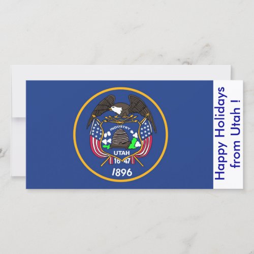 Flag of Utah Happy Holidays from USA Holiday Card