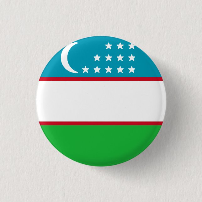 Flag of Uzbekistan Button (Front)