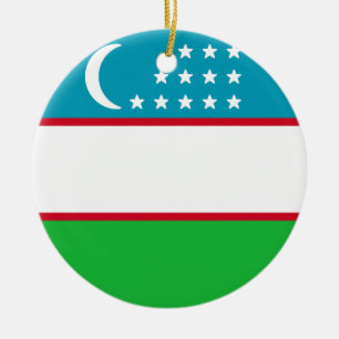 Flag of Uzbekistan Ceramic Ornament