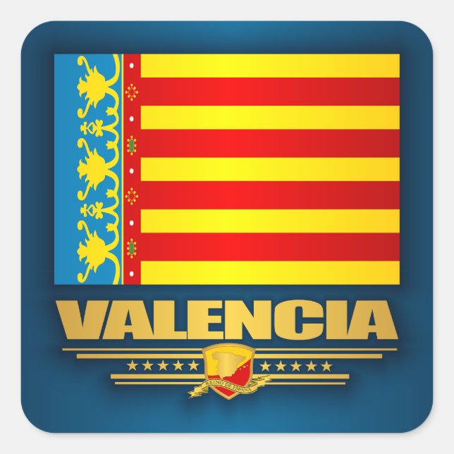 Flag of Valencia Square Sticker (Front)