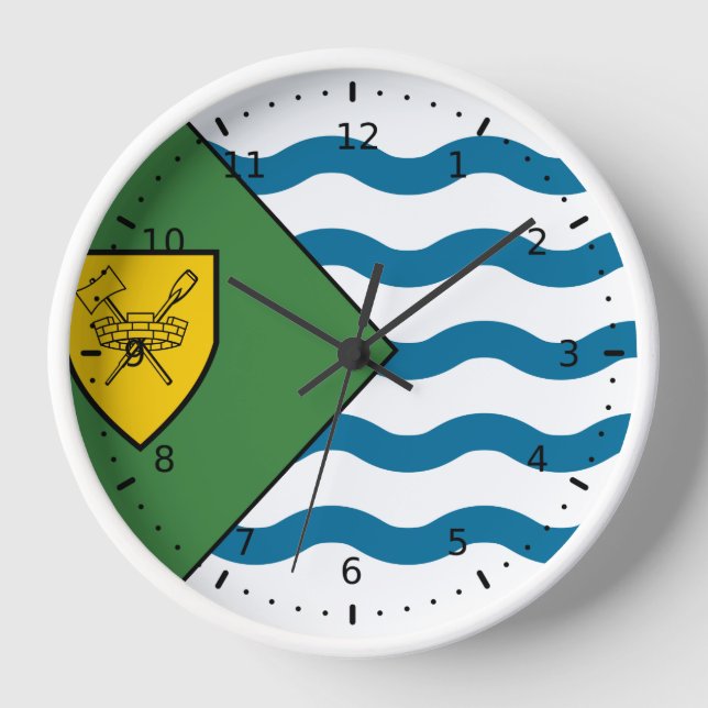 Flag of Vancouver, British Columbia Clock (Front)