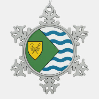Flag of Vancouver, British Columbia Snowflake Pewter Christmas Ornament