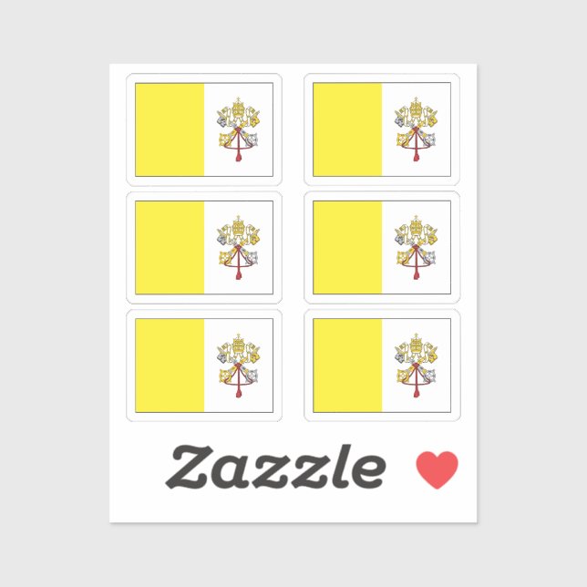 Flag of Vatican City Collection pack of 6 Sticker (Sheet)
