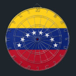 Flag of Venezuela Dart Board<br><div class="desc">Flag of Venezuela: "Dios y Federación" → God and Federation. It consists of 3 horizontal strips yellow,  blue and red with 8 stars on the blue stripe; the 8 stars represent the 8 provinces.</div>