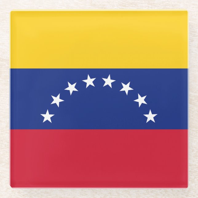 Flag of Venezuela Glass Coaster (Front)