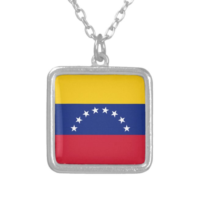Flag of Venezuela Silver Plated Necklace (Front)