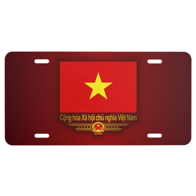 Flag of Vietnam License Plate (Front)