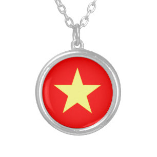 Flag of Vietnam Silver Plated Necklace