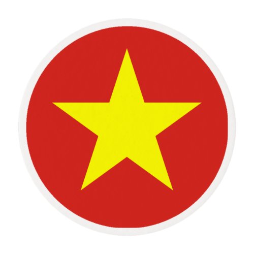 Flag of Vietnam Yellow Star Edible Frosting Rounds