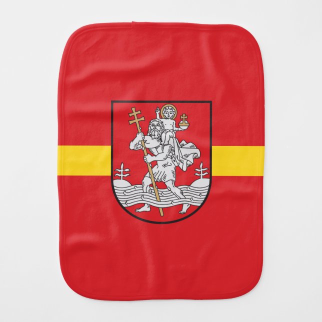 Flag of Vilnius, Lithuania Baby Burp Cloth (Front)