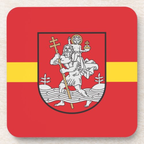 Flag of Vilnius Lithuania Beverage Coaster