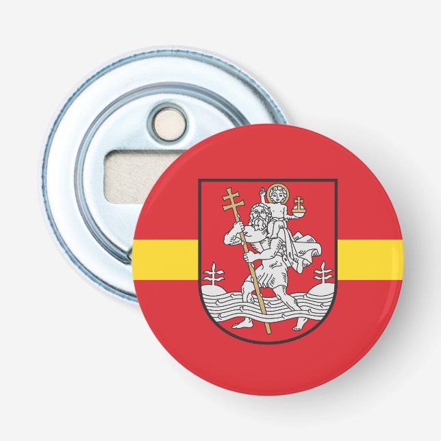 Flag of Vilnius, Lithuania Bottle Opener (Front)