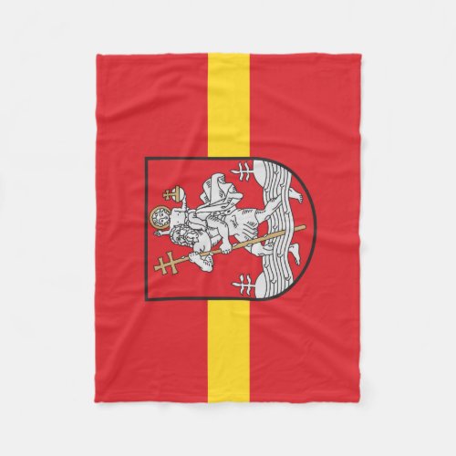 Flag of Vilnius Lithuania Fleece Blanket