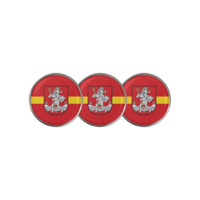 Flag of Vilnius, Lithuania  Golf Ball Marker (3 Up)