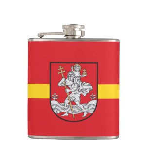 Flag of Vilnius, Lithuania Hip Flask