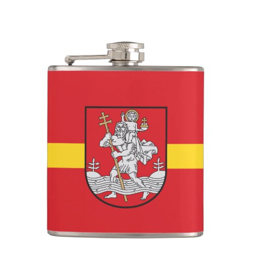 Flag of Vilnius Lithuania Hip Flask