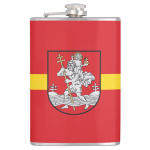 Flag of Vilnius, Lithuania Hip Flask