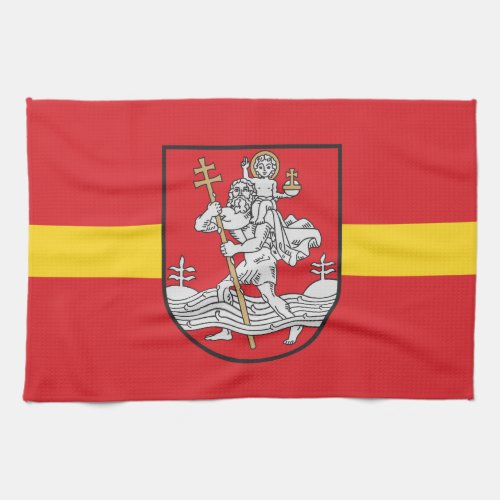 Flag of Vilnius Lithuania Kitchen Towel