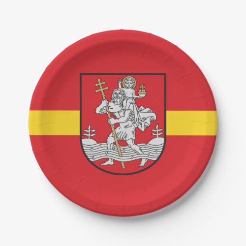 Flag of Vilnius Lithuania Paper Plates