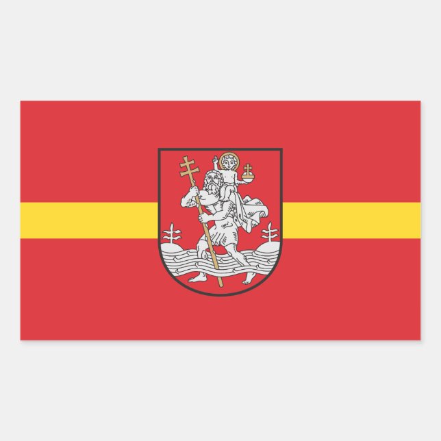 Flag of Vilnius, Lithuania Rectangular Sticker (Front)