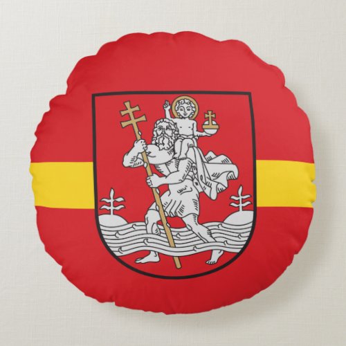Flag of Vilnius Lithuania Round Pillow