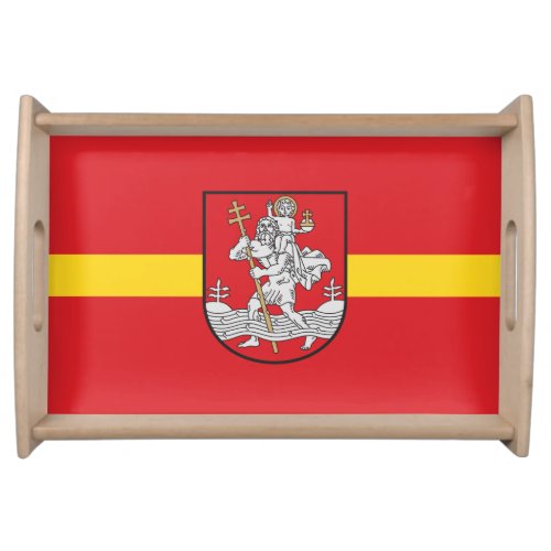 Flag of Vilnius Lithuania Serving Tray