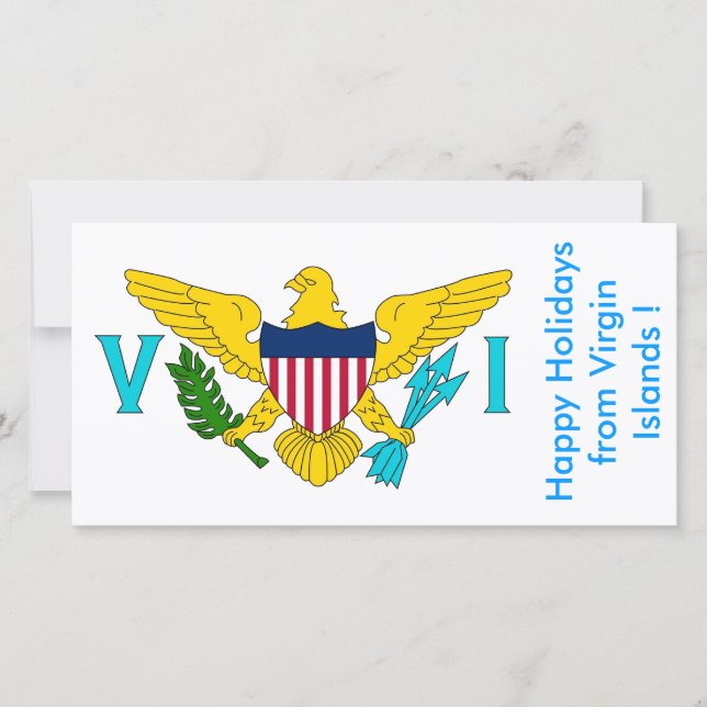 Flag of Virgin Islands, Happy Holidays from U.S.A. Holiday Card (Front)