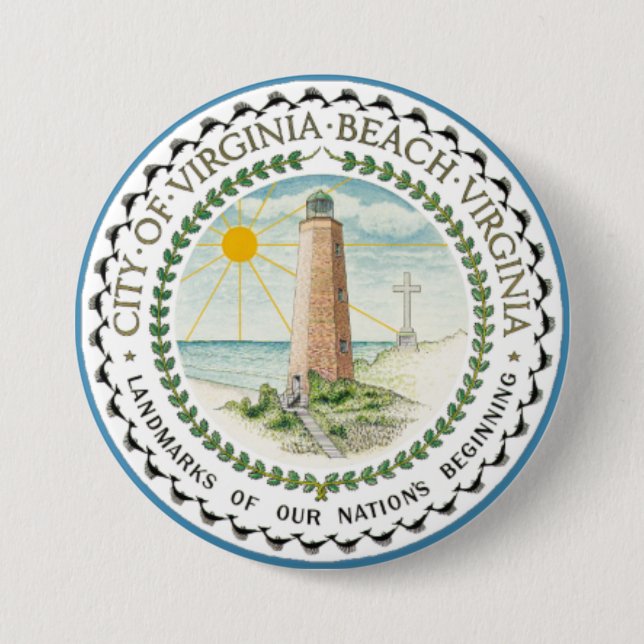 Flag of Virginia Beach, Virginia Button (Front)