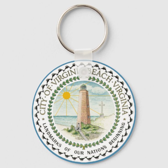 Flag of Virginia Beach, Virginia Keychain (Front)