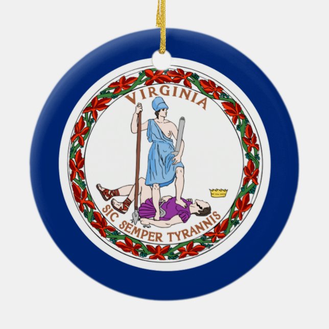 Flag of Virginia Ceramic Ornament (Back)
