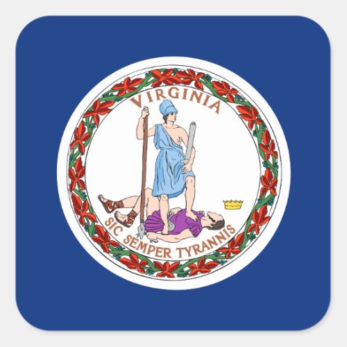 Flag of Virginia Square Sticker