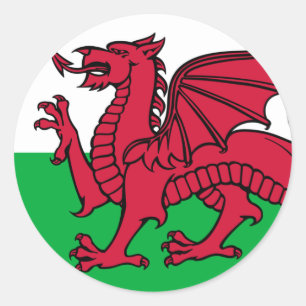 Flag of Wales Classic Round Sticker