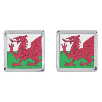 Flag Of Wales Cufflinks by kfleming1986 at Zazzle