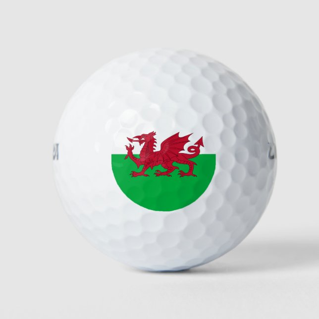 Flag of Wales (Cymru) Golf Balls (Front)