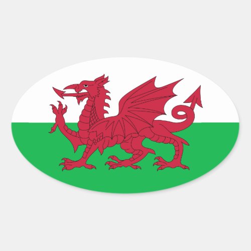 Flag of Wales Cymru Oval Sticker