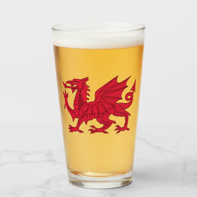 Flag of Wales Glass (Front Filled)