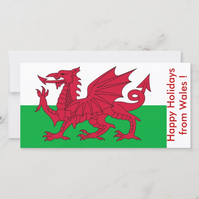 Flag of Wales, Happy Holidays from U.K. Holiday Card (Front)